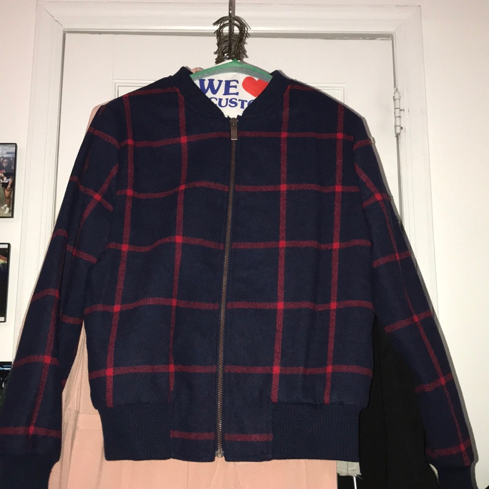 Old Navy Plaid Bomber Jacket.